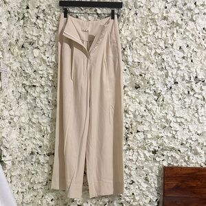 TELA MADE IN ITALY Elegant Cream Women's Pants WIDE LEGS